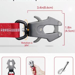 Joytale Laisse élastique anti-traction pour chien 1.2m-1.8m Rouge