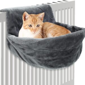 Lit chauffant pour chat Alongen - Peluche grise 45x39 cm
