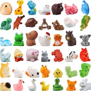 Lot 42 Mini Figurines Animaux Résine Multicolores