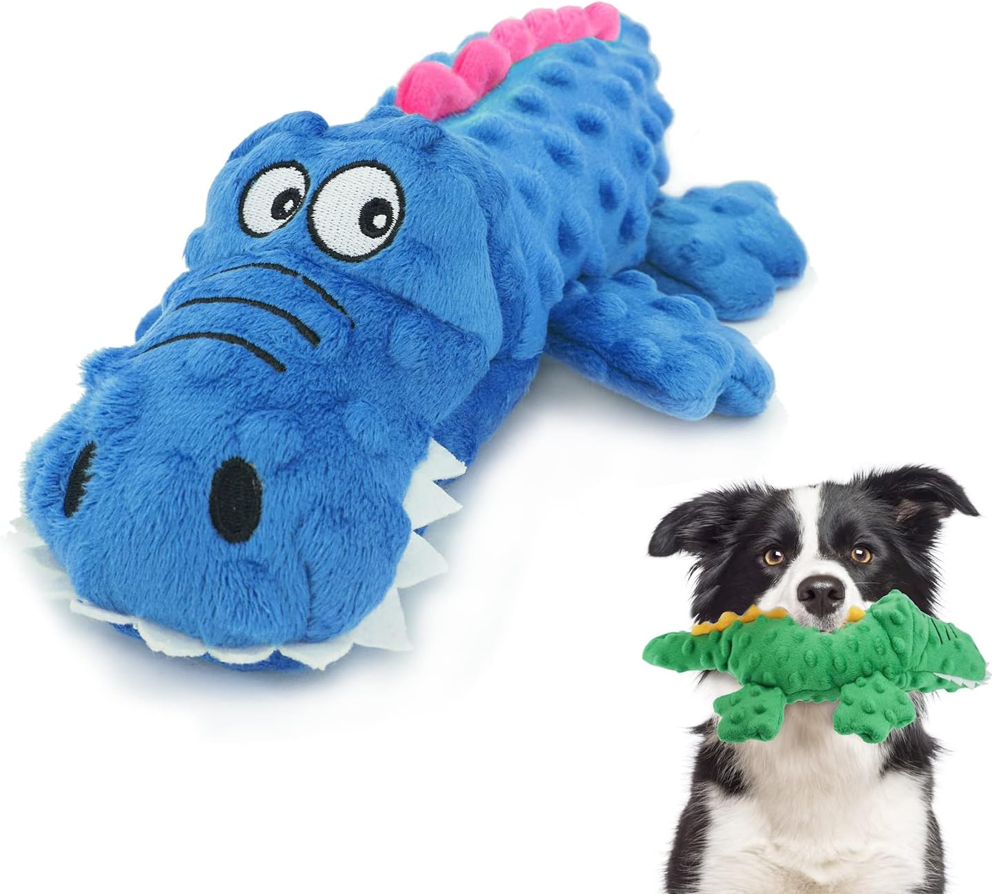 Peluche Crocodile Sonore pour Chiot - ZENVALY Bleu