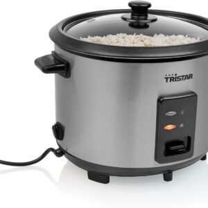 Tristar Cuiseur à riz 1,8 L - Acier inox & verre