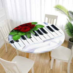 Nappe ronde élastique Piano Rose Morbuy 90 cm