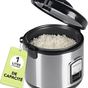 GOURMETmaxx cuiseur riz 1 L + vapeur & accessoires