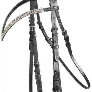 Bridon anatomique HORZE Grayson avec strass - Noir - Taille C