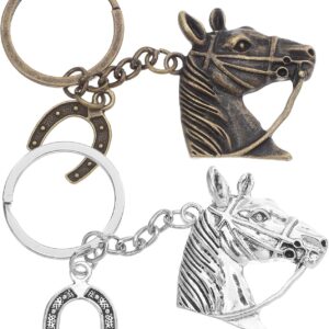 SUPVOX 2 Porte-Clés Tête de Cheval Antique avec Fer à Cheval