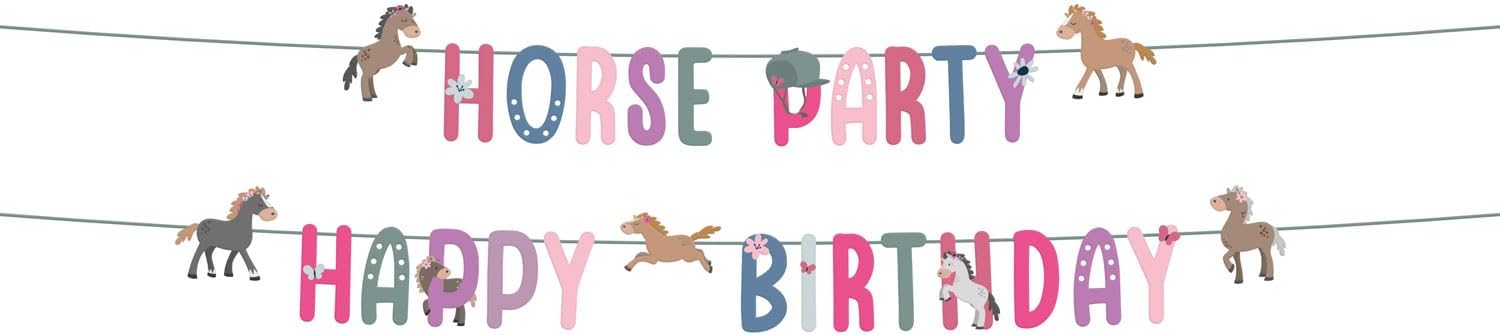 Folat Décoration Cheval Rose - Guirlande Anniversaire 1,5m