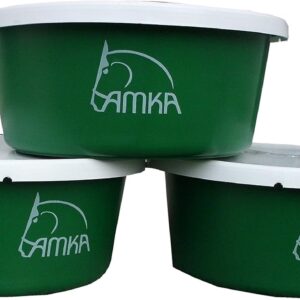 Lot de 3 gamelles vertes 5L pour animaux AMKA