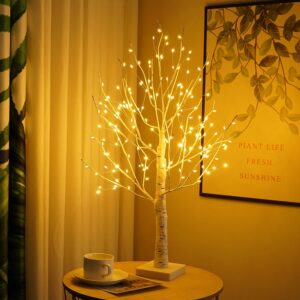 Arbre bouleau LED blanc chaud - 144 LED USB/piles