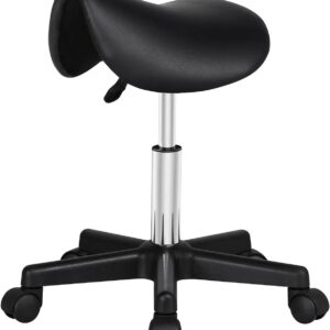 Yaheetech Tabouret selle ergonomique PU à roulettes