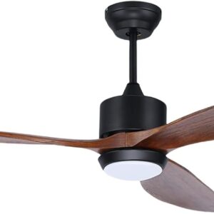 Ventilateur plafond bois noyer 165 cm 3 pales télécommandé