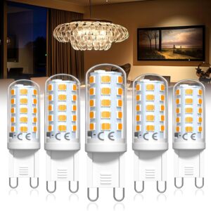 Ampoules LED G9 blanc chaud 2200K - Lot de 5