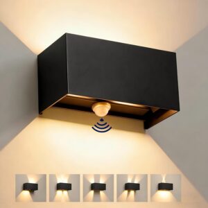 Applique LED 24W détecteur mouvement IP66 Noir