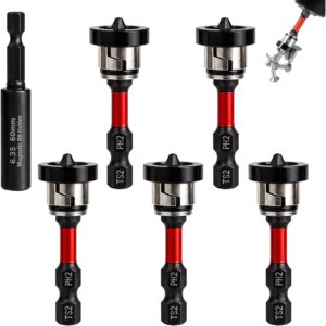 Pack 6 Embouts PH2 Magnétiques 1/4" pour Placo