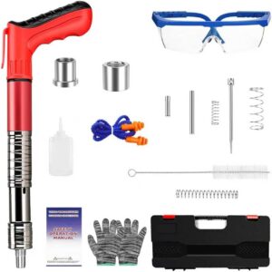 Pistolet à clous manuel 5 vitesses tout acier (Rouge)