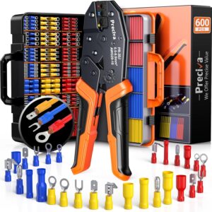 Preciva Pince à sertir + 600 pièces (cosses & gaines) 0,5-6mm²