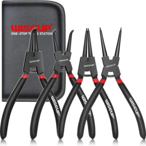 WISEUP Jeu de 4 Pinces à Circlips 170mm - Acier Antirouille