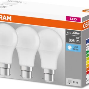OSRAM Ampoule LED B22d 60W 4000K Lot de 3