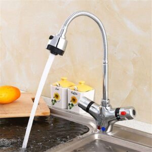 Robinet de cuisine thermostatique laiton pivotant 360°