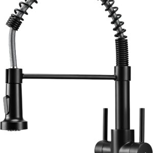 Peppermint Robinet Cuisine Noir Mat Double Levier
