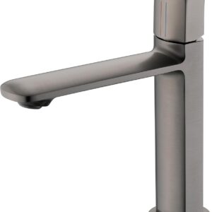 Robinet mitigeur salle de bain gris laiton design