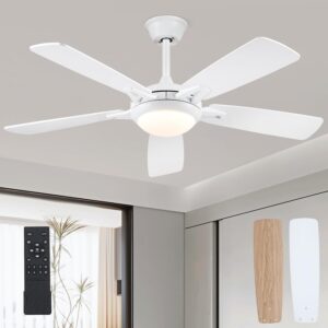 Ventilateur plafond LED Kviflon 132 cm blanc - Silent & télécommandé