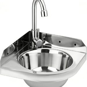 Lavabo d'angle inox - Gain de place pour salle de bain