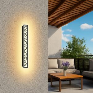 Applique LED extérieur 14W IP65 noir L60cm GSALDY