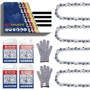 Lot 4 chaînes tronçonneuse 3/8'' 40 cm + gants