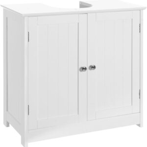 Meuble sous lavabo LOLAhome 60 cm blanc 2 portes étagères