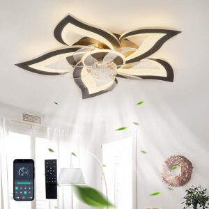 Ventilateur plafond LED silencieux réversible télécommande