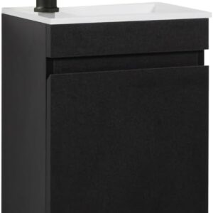 Meuble lavabo WC 40cm noir Kometmöbel - Prêt à poser