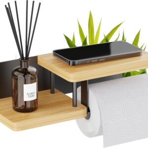 Support papier toilette mural bois & métal - Hovea