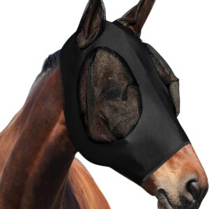 Dellyy Masque Anti-Mouches Cheval - Protection UV & Insectes