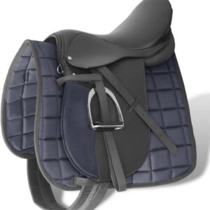 vidaXL Set selle 17,5" cuir 5-en-1 noir