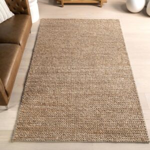 Tapis rustique tressé Penelope marron clair 9,1x1,5m