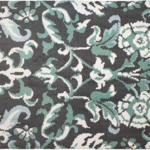 Tapis Peluche Laura Ashley Penelope Bleu Canard 56x142 cm
