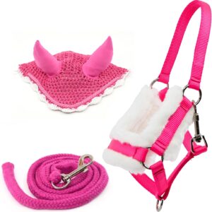 Hobby Horse Ensemble Accessoires Licol & Bonnet Anti-Insectes Rose