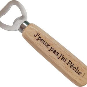Décapsuleur pêche personnalisé en bois gravé - Cadeau pecheur