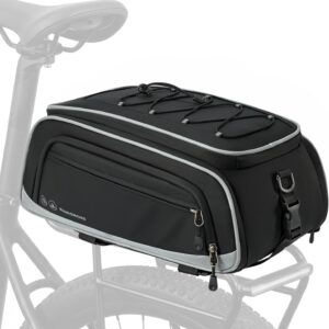 RAINSMORE Sacoche Vélo 15L-23L Extensible Étanche Noir