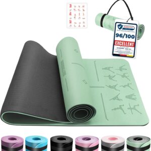 Tapis yoga OUTDOUSE imprimé 70 postures – TPE antidérapant 183x61cm