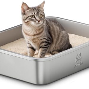 Bac à litière INOX pour chat - ICOYEA