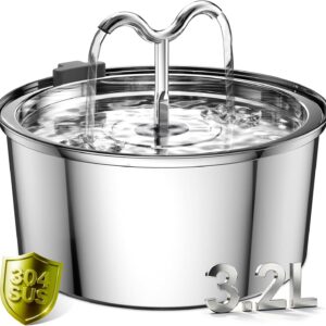 Fontaine à eau chat DOOOB 3,2L - Acier inoxydable
