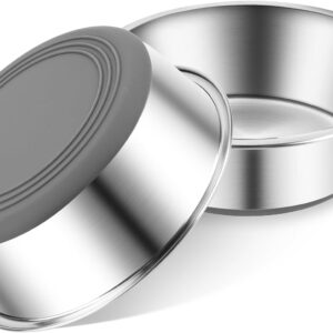 Lot 2 gamelles inox chien + eau – Silicone antidérapant
