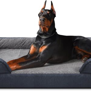 JOEJOY Panier Chien XXL Orthopédique Mémoire de Forme Gris Foncé