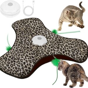 AUYAO Jouet interactif pour chat - Plumes + Souris qui couine