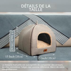Lit niche chat confortable avec coussin lavable