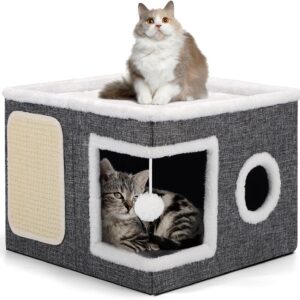 Lit pour chat pliable 2 niveaux gris - Shikha