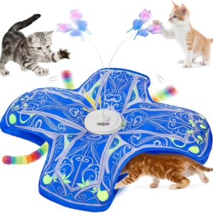 Jouet interactif chat rechargeable Qraxond Bleu