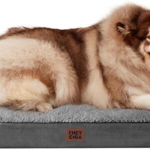 EHEYCIGA Panier Chien XXL Orthopédique Gris 120x74x9cm