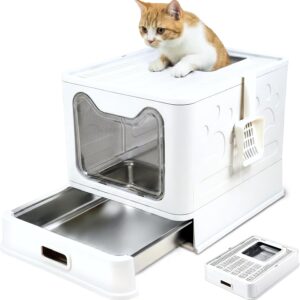 Bac à litière chat INOX pliable PRIORPET – 38x51 cm